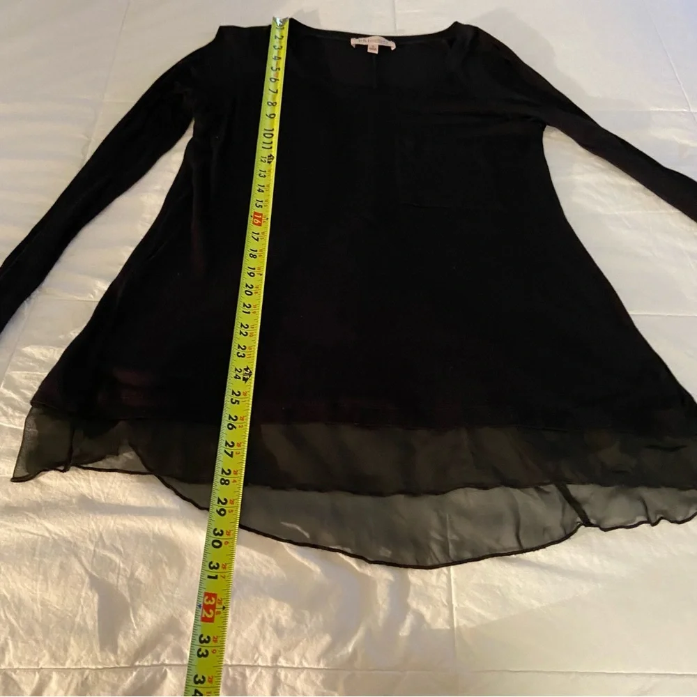 Philosophy Black Sheer Hem Women's Top NWOT - Picture 10 of 14